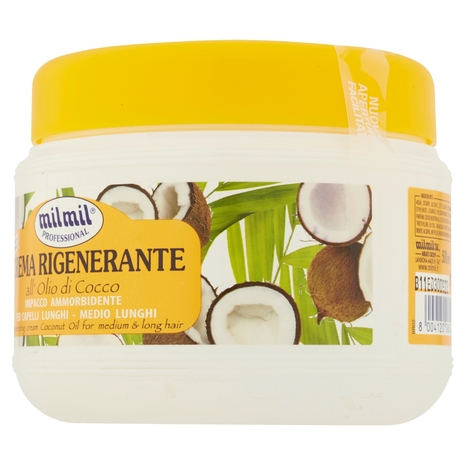 Milmil Professional Crema rigenerante all'olio di cocco per capelli lunghi - medio lunghi  500 ml